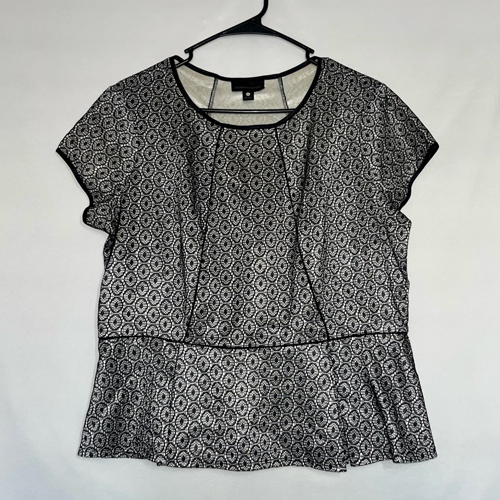 Worthington Black and White Patterned Top